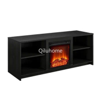Mainstays Fireplace TV Stand, available for TVS up to 65 inches, TV stand and Entertainment Center, Black Oak fireplace TV stand