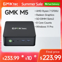GMKtec Mini Pc GMK M5 AMD Ryzen 7 5700U NUCBOX Radeon Graphics Core Counts Window 11 Pro WIFI 6E SO-DIMM Slot×2 Max 64GB