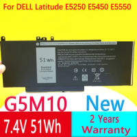 G5M10 Laptop battery For DELL Latitude E5250 E5450 E5550 Series Batteries 8V5GX R9XM9 WYJC2 1KY05 7.4V 51Wh Rechargeable