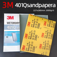 Original Genuine 3M401Q Industrial Water Abrasive Paper 228*280MM Beauty Sandpaper P2000# Metal Abrasive Wood