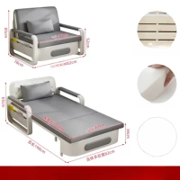 Dual Purpose Folding Single Sofa Bed, Small Unit Folding Bed, Balcony, Multifunctional and Minimalist Fabric Technology