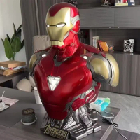 Genuine Marvel The Avengers 1:1 Mk85 Iron Man Glow Bluetooth Speaker Large Statue Ornaments Theater Audio Collection Model Gifts
