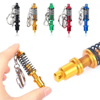 Adjustable Coilover Spring Keychain Shock Absorber Keyring Practical Aluminum Alloy Motorcycle Car Keychain Creative Gifts