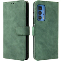 Wallet Case for Motorola Edge 20 Pro Skin Feel PU Leather Folio Flip Cover Credit Card Holder Protective Book Case