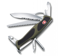 ├登山樂┤瑞士 VICTORINOX RangerGrip 178 12用巡警防滑瑞士刀 130mm -綠黑 # VICT-0.9663.MWC4