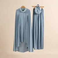 Fisura Scarf Mukena Aisyah Pet Knitting Malay Sky Blue