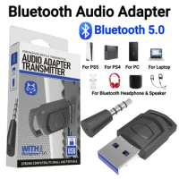 Bluetooth Audio Adapter Wireless Headphone Adapter Receiver for PS5/PS4 Game Console PC Headset 2 in 1 USB Bluetooth 5.0 Dongle