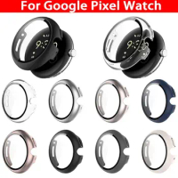 For Google Pixel Watch PC Case+Tempered Glass Smart Watch Screen Protector Cover for Google Pixel Watch Bumper Shell