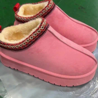 Chelsea Ankle Snow Boots Women Winter 2024 New Brand Fur Short Plush Warm Flats Slippers Platform Shoes Flip Flops Botas