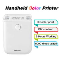Mbrush Printer Color Mini Handheld Kongten Printer Mbrush Mobile Color Printer Permanent Ink Cartridge Wifi USB Wireless Printer