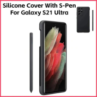 For Original SAMSUNG Galaxy S21 Ultra Silicone Case with S-Pen Bundle - Black