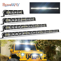 Braveway 超薄 12D Led 燈條 8＂14＂20＂26''32'' Led 燈條單排越野駕駛 Led 工作燈