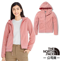 【The North Face】女 DUNRAVEN 輕柔刷毛抓絨連帽保暖外套.夾克_5AYM-0LA 粉色
