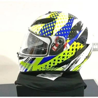 HELM AGV K3 SV MULTI POP WHITE BLUE LIME ORIGINAL - Double Visor - Asian Fit - M L XL XL