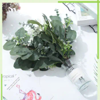 20pcs Artificial Eucalyptus Leaves Stems with White Seeds Short Silver Dollar Flowers for Decoration Greenery Plants for Flower