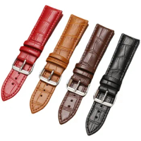 Leather Watch Strap for Seiko for Omega Cowhide Watchband Universal Men Bracelet 10/12/13/14/15/16/17/18/19/20/21/22/23/24mm