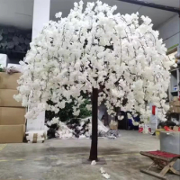 2pcs H200cm)White Pink Artificial Silk Hanging Cherry Blossom Branches Flowers Tree Handmade Decoration Flowers weddping props