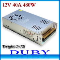 50piece/lot Small Volume 12V 40A 480W Switching power supply Driver For LED Light Strip Display AC100-240V Free Fedex