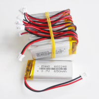 10 PCS 3.7V 650mAh Lithium Polymer LiPo Rechargeable Battery 602248 + JST PH 2.0mm 2pin Plug For Mp3 GPS Vedio Game Recorder