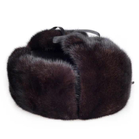 2022 New Natural Color Siberian Style Fur Hat Full Fur Hat Ushanka Cotton Hat For Middle Age Cap Lei Feng Hat Mink Fur Caps