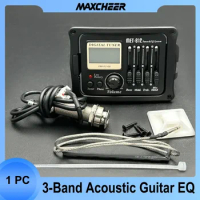 MET-B12 4-Band Acoustic Guitar Pickup with Mic Board Tuner EQ System Wooden Guitar Equalizer Accesso