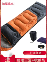 加厚睡袋冬季戶外午休棉睡袋便攜野外露營成人防寒保暖睡袋信封式