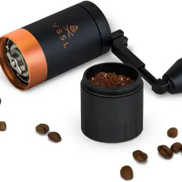 G25 Java Coffee Manual Coffee Grinder 30 Gram Capacity Stainless Steel Conical Burr Carbon 7.5"L x 3.5"W x 3.5"H