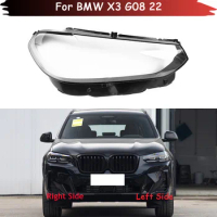 Car Front Glass Lens Lamp Shade Shell For BMW X3 G08 2022 Headlamp Transparent Lampcover Auto Light Case Headlight Cover