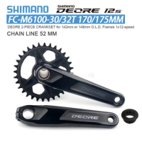 SHIMANO DEORE 1x12S M6100 Crankset MTB Bicycle 2-PIECE Crankset 170/175MM 30T/32T With MT501/MT500 BB 12V Shimano Saint Crank