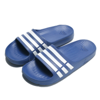 ADIDAS 拖鞋 DURAMO SLIDE 藍 白線 防水 運動 男女(布魯克林) G14309