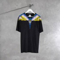 Kaos MARCELO BURLON WINGS BLUE YELLOW BLACK TSHIRT 100% ORIGINAL Size L