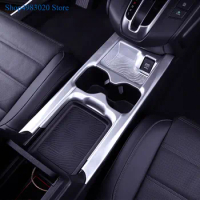 ABS chrome/Carbon Fiber/ Texture Front Cup Holder Trim Cover For Honda CRV CR-V 2017 2018 2019 Auto Interior Frame car styling