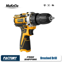 Multifunctional Brushed Drill 12V Lithium Battery 3/8" Aperture Battery Screwdriver Power Tools Cordless Drill