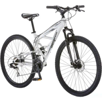 Mongoose Impasse Full Suspension Mountain Bike, Men and Women, 18-Inch Aluminum Frame, 29-Inch Wheels,Front and Rear Disc Brakes
