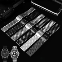 Luxury 22mm 20mm 24mm Solid Milan Link Stainless Steel Watchband for Seiko / Armani Folding Clasp Safety Watches Strap Bracelet