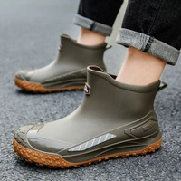 反游標時尚水鞋男戶外防水鞋短筒防滑雨靴釣魚水靴廚師通勤鞋