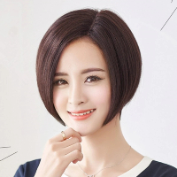 【巴黎精品】現貨+預購 真髮假髮短假髮透氣輕量免打理隱形(俐落直髮偏分修顏女假髮2色a1ax22)