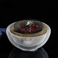 北歐創意雙層鐵藝水果籃現代客廳家用水果盤鏤空干果糖果收納筐子