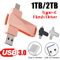ไดรฟ์ปากกา2TB OTG Type-C USB 3.0 PenDrive External Memory Stick 1TB Usb Flash Drive สำหรับสมาร์ทโฟน  Tablet จัดส่งฟรี