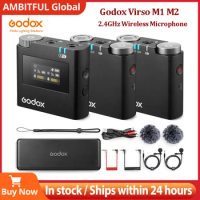 Godox Virso M1 M2 2.4GHz Wireless Microphone for Interview Recording Virso S Transmitter Receiver Lavalier Microphone for Sony