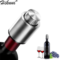 Stainless Steel Wine Bottle Stopper Push-Type Vacuum Champagne Saver Preserver Red Wine Cap Bottle Cover Kitchen Bar Tools