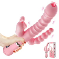 3-in-1 rabbit G-spot clitoral vibrator clitoral stimulator binaural throat adult sex toy couples sexual intercourse charging mas