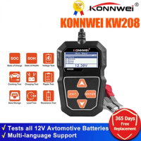 KONNWEI KW208 Car Battery Tester 12V 100 to 2000CCA Cranking Charging Circut Battery Analyzer 12 Volts Battery Tools pk BM550