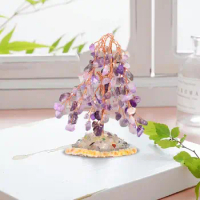 Desktop Bonsai Tree Decor Eco-friendly Healing Stone Faux Bonsai Tree Ornament with Vibrant Colors Natural Lucky Money for Home