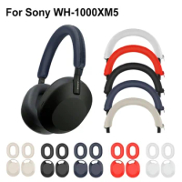 Headphone Case Earpad Protective Case Silicone Ear Cups Soft Headset Headbeam Sleeve for Sony WH-1000XM5 Headphones