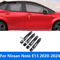 Car Accessories For Nissan Note E13 2020 2021 2022 2023 2024 Carbon Fiber Exterior Side Door Handle Cover Trim Protection Cap