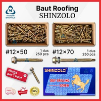 Baut Roofing SHINZOLO Kuning Karet 12x70 12x50 - Skrup Baja Ringan Spandek - Self Drilling Screw 12x