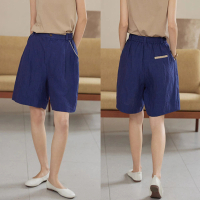 【設計所在】100%日本進口亞麻寬鬆五分休閒褲  K220431(S-L可選)