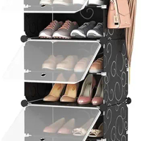 Tall Shoe Rack Organizer for Closet, 10 Tiers Shoes Storage Cabinet 20 Pairs Narrow Portable Shoe Rack Organizer