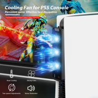 Cooling Fan USB3.0 Game Console Cooling Fan Quiet Cooler Fan LED Light 5500RPM for Playstation 5 Disc&amp;Digital Edition